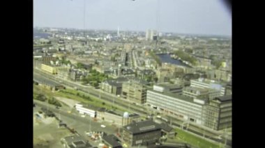 Amsterdam, Hollanda Haziran 1980: Amsterdam şehir manzarası 80 'lerde