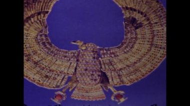 Kahire, Mısır Mart 1977: 70 'lerde Mısır hiyerogliflerinin detaylı sahnesi