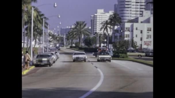 Miami United States June 1975 Miami Traffic View 70S — Video Stock