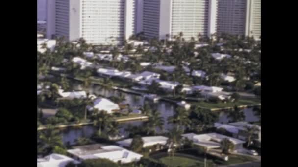 Miami Verenigde Staten Juni 1975 Miami Uitzicht Stad Jaren Scene — Stockvideo