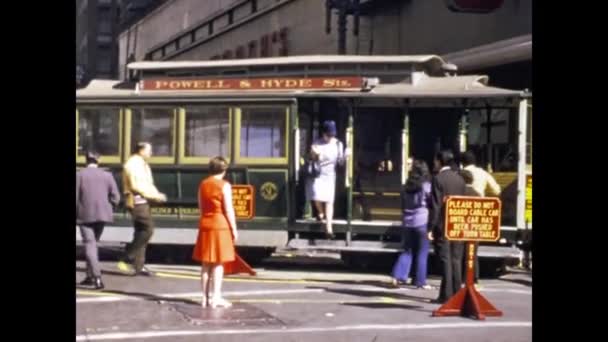 San Francisco United States May 1974 San Francisco Tram Scene — Vídeos de Stock
