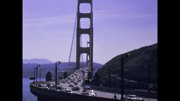 1974年 昭和49年 70年代のサンフランシスコゴールデンゲートブリッジ — ストック動画
