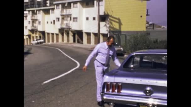 San Francisco United States May 1974 70S Ford Mustang Scene — Video Stock