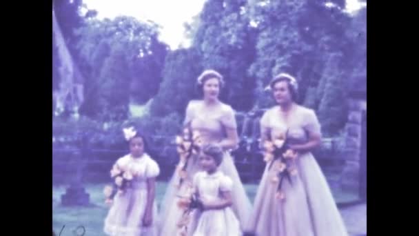 Ουάσιγκτον Ηνωμένες Πολιτείες Μάιος 1946 Γαμπροί Φθάνουν Στο Γάμο Στη — Αρχείο Βίντεο