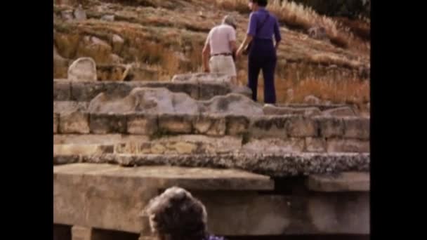 Cefalu Italy June 1975 Park Rocca Cefalu Archeological Site 70S — Video Stock