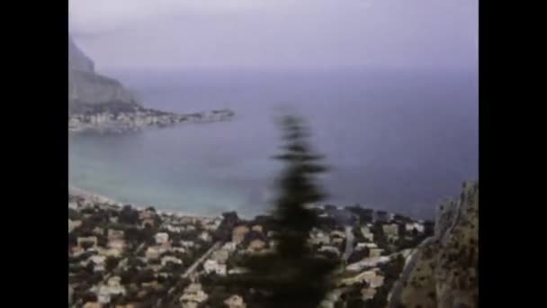 Палермо Италия Июнь 1975 Вид Воздуха Палермский Залив — стоковое видео