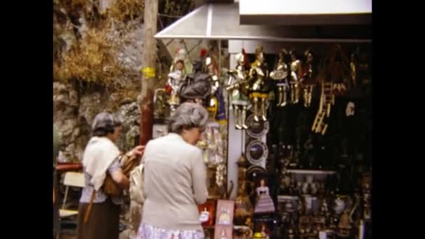 Palermo Itálie Červen 1975 Stall Street Scéna Sicilském Trhu Let — Stock video