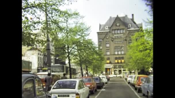 荷兰阿姆斯特丹 1980年6月 阿姆斯特丹80年代的城市景观 — 图库视频影像