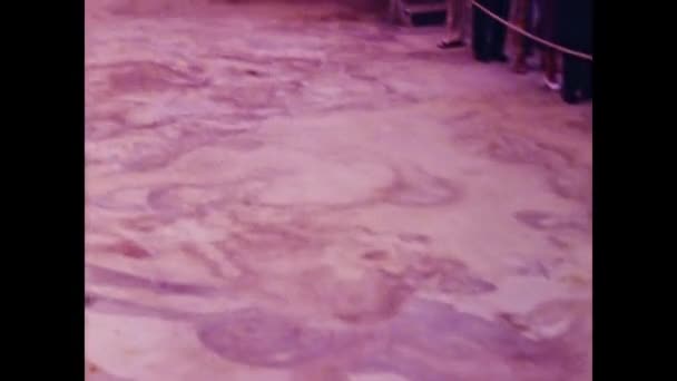 Agrigento Włochy Czerwiec 1975 Starożytna Mozaika Sycylijska Latach Tych — Wideo stockowe