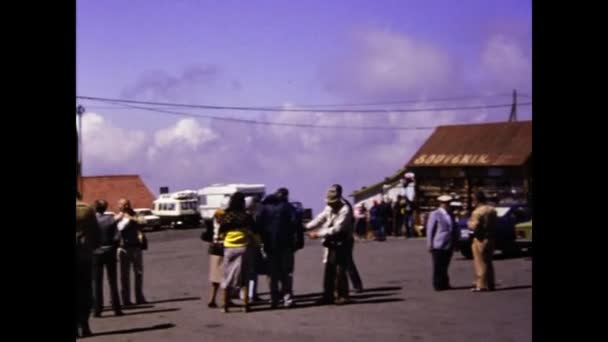 Катания Италия Июнь 1975 Сцена Сицилийских Сувенирных Ларьках — стоковое видео