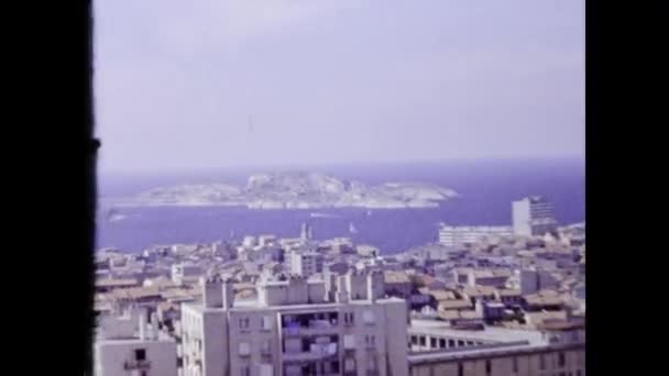 Marseille Frankrijk Juni 1980 Marseille Uitzicht Stad Jaren — Stockvideo
