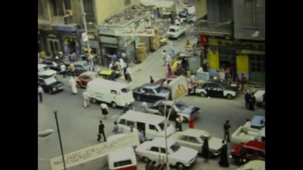 Kairo Ägypten März 1977 Kairoer Verkehrsszene Den 70Er Jahren — Stockvideo