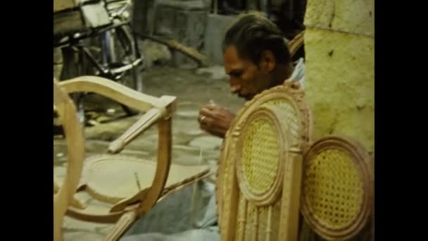 Cairo Egypt March 1977 Egyptian Artisans Workshop Scene 70S — стокове відео