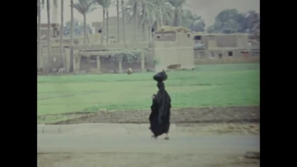 Cairo Egypt March 1977 Egyptian Poor People Scene 70S — Video Stock
