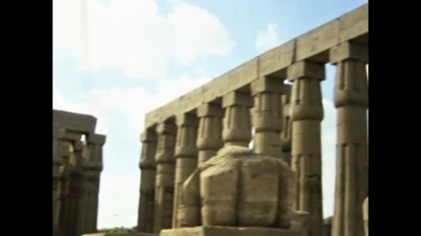 Luxor Ägypten März 1977 Luxor Ägyptische Tempelansicht Den 70Er Jahren — Stockvideo
