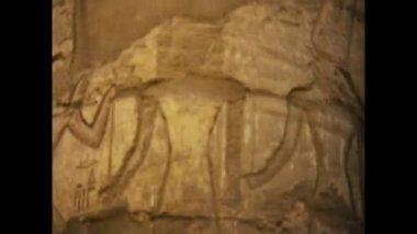 Luxor, Mısır Mart 1977: 70 'lerde Lüksemburg Mısır tapınağı manzarası