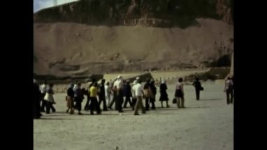 Luxor, Egypt March 1977: Mortuary temple of Hatshepsut view in 70s