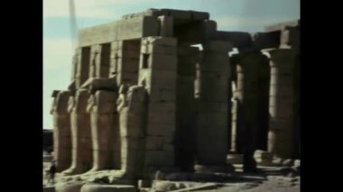 Luxor, Mısır Mart 1977: 70 'lerde Lüksemburg Mısır tapınağı manzarası