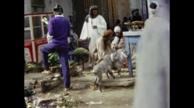 Kahire, Mısır Mart 1977: 70 'lerde küçük Mısır köyü sahnesi