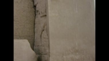 Luxor, Mısır Mart 1977: 70 'lerde Lüksemburg Mısır tapınağı manzarası