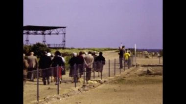 Cagliari, İtalya Haziran 1981: Sardunya arkeolojik saha görünümü 80 'lerde