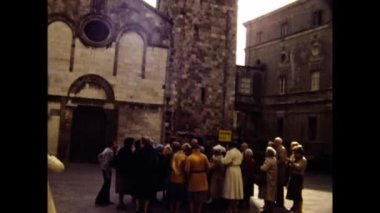 Cagliari, İtalya Haziran 1981: 80 'lerde Cagliari şehir manzarası