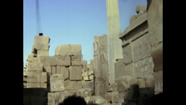 Luxor Egypt March 1977 Luxor Egyptian Temple View 70S — Stock Video