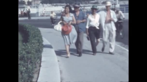 Nice France June 1959 People City Scene 50S — Vídeos de Stock