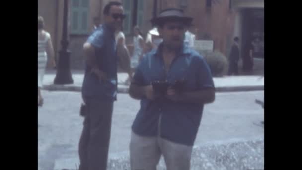 Νίκαια Γαλλία Ιούνιος 1959 Άνθρωποι Σκηνή Της Πόλης Στη Δεκαετία — Αρχείο Βίντεο