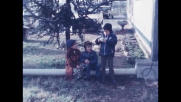 Rosolina Mare Italia Juni 1983 Keluarga Taman Kenangan Adegan — Stok Video