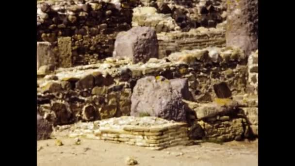 Cagliari Talya Haziran 1981 Sardunya Arkeolojik Saha Görünümü Lerde — Stok video
