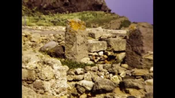 Cagliari Olaszország 1981 Június Szardíniai Régészeti Lelőhely Látkép Években — Stock videók