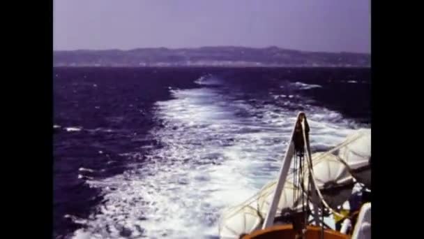 Cagliari Italy June 1981 People Ferry Dock Scene 80S — Video