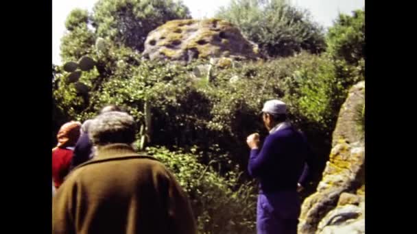 Chia Itália Junho 1981 Tophet Sítio Arqueológico Sardenha Vista Década — Vídeo de Stock