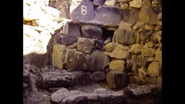 Chia Itália Junho 1981 Tophet Sítio Arqueológico Sardenha Vista Década — Vídeo de Stock