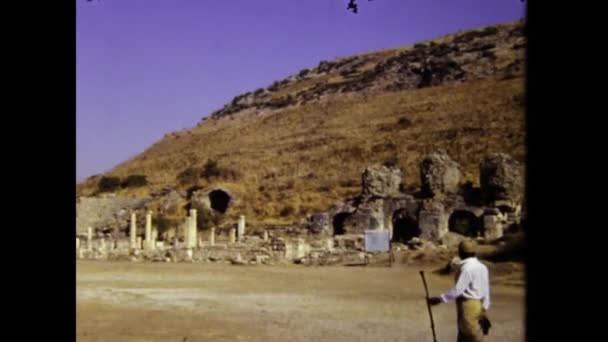 Smirne Turkiet Juni 1985 Bad Olika Arkeologiska Plats Kalkon Talet — Stockvideo
