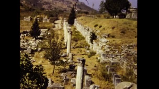 Smirne Turkiet Juni 1985 Bad Olika Arkeologiska Plats Kalkon Talet — Stockvideo