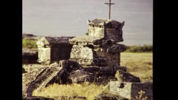 Side Turkey June 1985 Side Archeological Site View 80S — Video Stock