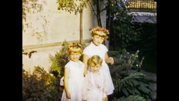 Berlin Almanya Haziran 1955 Yıllarda Lik Aile Anıları Sahnesi — Stok video