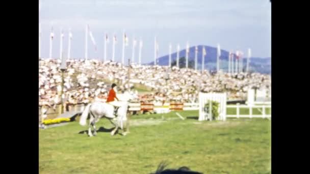 San Diego United States June 1955 Horse Obstacle Coursescene 50S — Vídeos de Stock