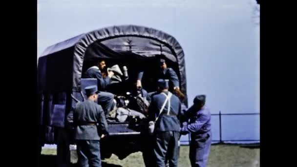 Сан Диего Сша Июнь 1955 Сцена Подготовки Военных Солдат — стоковое видео