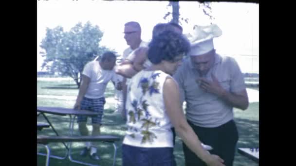 San Diego United States June 1955 Family Barbecue Memories Scene — стокове відео