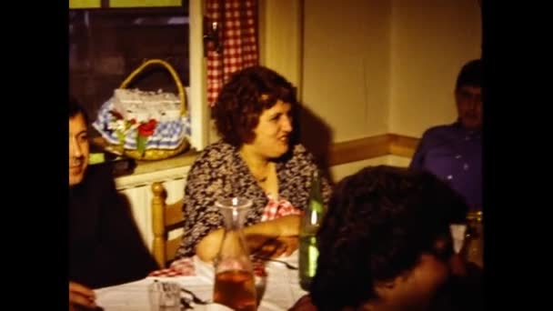 Milan Italy June 1975 Family Lunch Memories Scene 70S — Video Stock