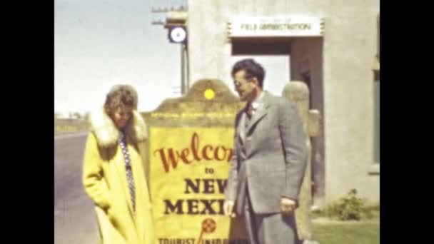 美国阿尔伯克尔克 1947年6月 40年代的墨西哥边境旅行新景 — 图库视频影像