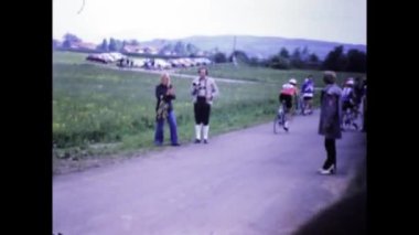 Berlin, Almanya Haziran 1976: 70 'lerde bisiklet yarışması sahnesi