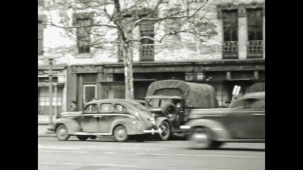 San Diego United States June 1947 American Traffic Jam Scene — Stok video
