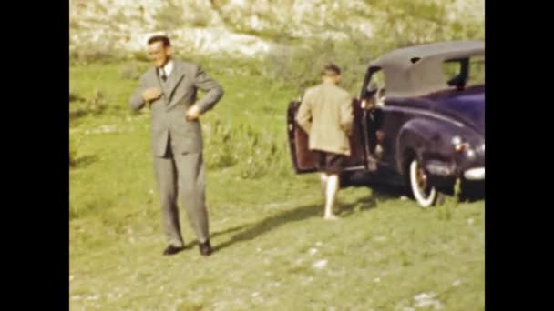 San Diego Abd Haziran 1947 Yıllarda Amerikan Araba Gezisi — Stok video