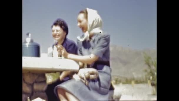 San Diego Estados Unidos Junho 1947 Cena Americana Piquenique Livre — Vídeo de Stock