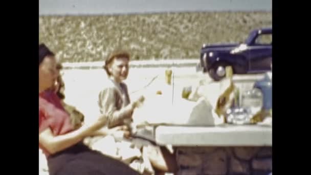 San Diego United States June 1947 American Picnic Outdoor Scene — Vídeos de Stock