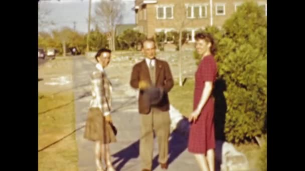 Albuquerque Usa Juni 1947 Folk Vänner Säger Adjö Och Lämna — Stockvideo